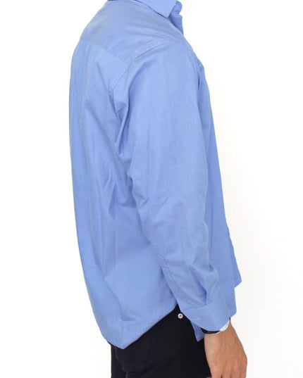 Ermanno Scervino Blue Cotton Dress Classic Fit Shirt