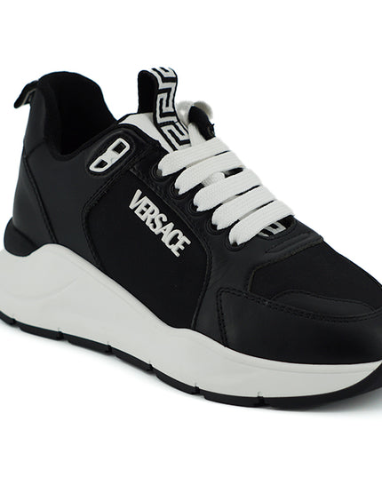 Versace Elegant Monochrome Leather Sneakers