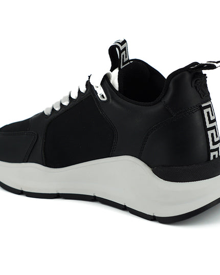 Versace Elegant Monochrome Leather Sneakers