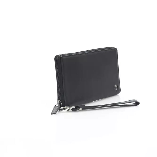 Automobili Lamborghini Black Calfskin Men Wallet