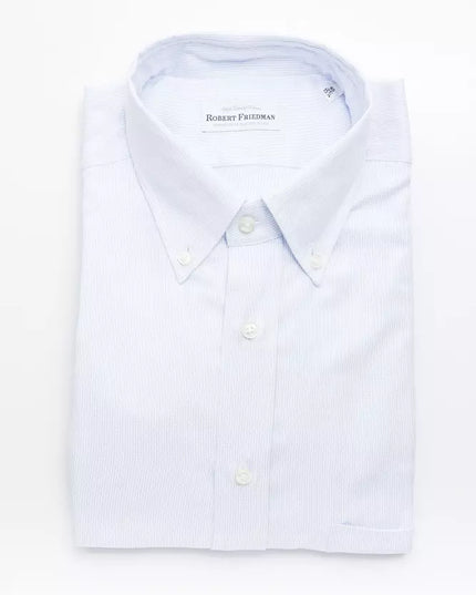 Robert Friedman Light Blue Cotton Men Shirt