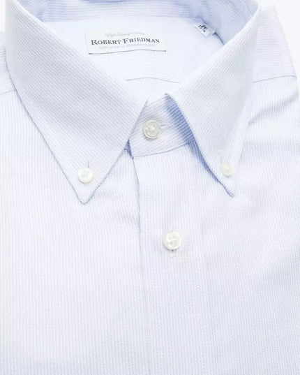 Robert Friedman Light Blue Cotton Men Shirt