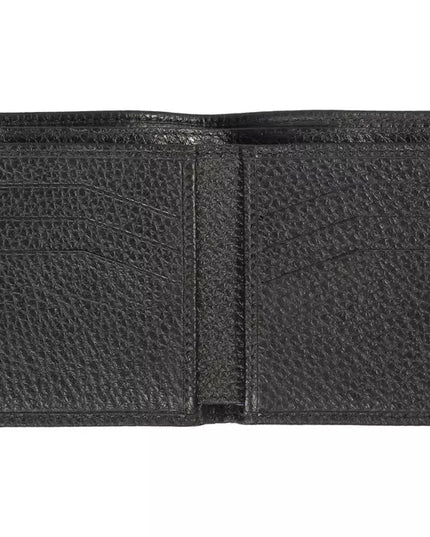Trussardi Black Leather Men Wallet