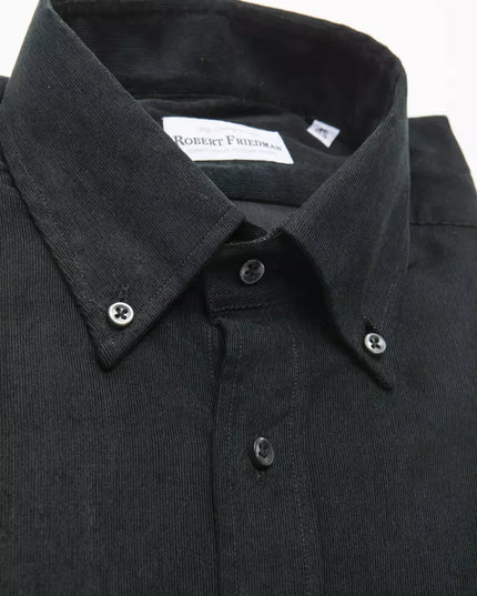Robert Friedman Black Cotton Men Shirt