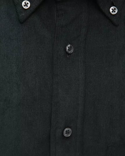 Robert Friedman Black Cotton Men Shirt