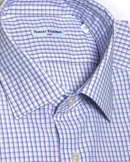 Robert Friedman Burgundy Cotton Men Shirt