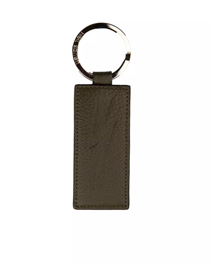 Neil Barrett Green Leather Men Keychain