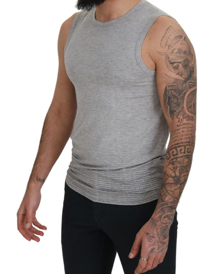 Ermanno Scervino Grey Sleeveless Men Pullover T-shirt