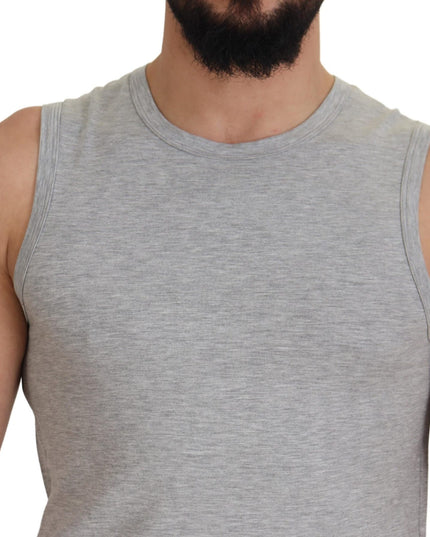 Ermanno Scervino Grey Sleeveless Men Pullover T-shirt