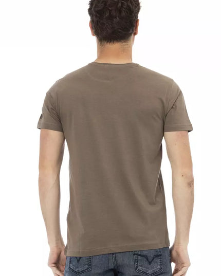 Trussardi Action Brown Cotton Men T-Shirt