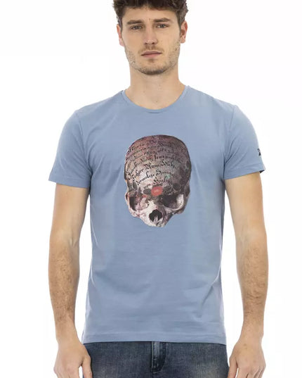 Trussardi Action Light Blue Cotton Men T-Shirt