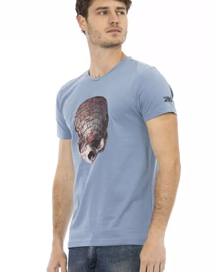 Trussardi Action Light Blue Cotton Men T-Shirt