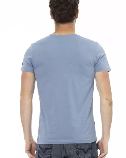 Trussardi Action Light Blue Cotton Men T-Shirt
