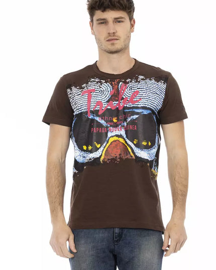Trussardi Action Brown Cotton Men T-Shirt