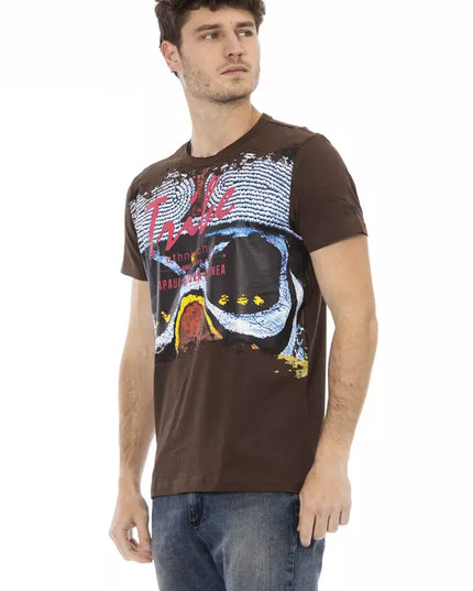 Trussardi Action Brown Cotton Men T-Shirt