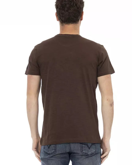 Trussardi Action Brown Cotton Men T-Shirt