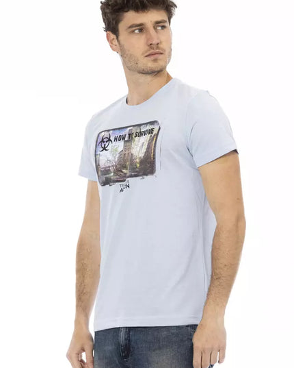 Trussardi Action Light Blue Cotton Men T-Shirt
