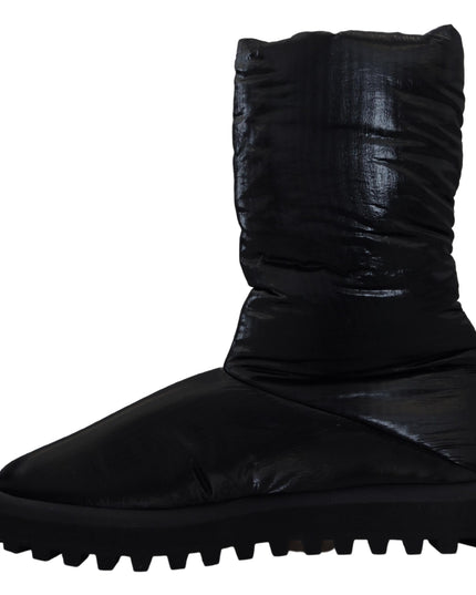 Dolce & Gabbana Black Boots Padded Mid Calf Winter Shoes