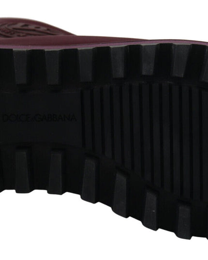 Dolce & Gabbana Bordeaux Nylon Boots Padded Mid Shoes