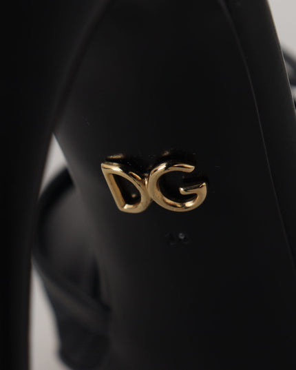 Dolce & Gabbana Black Stiletto High Heels Sandals Shoes