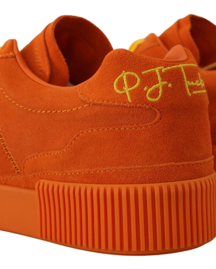 Dolce & Gabbana Orange Leather P.j. Tucker Sneakers Shoes