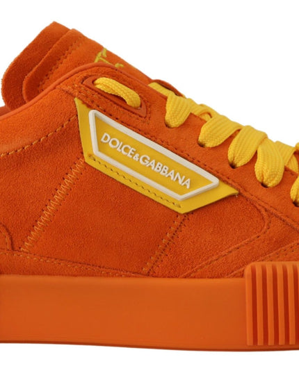 Dolce & Gabbana Orange Leather P.j. Tucker Sneakers Shoes