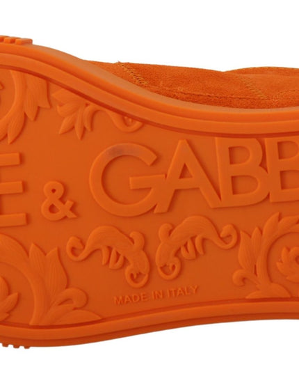 Dolce & Gabbana Orange Leather P.j. Tucker Sneakers Shoes
