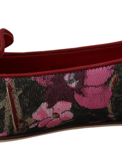 Dolce & Gabbana Multicolor Jacquard Sacred Heart Patch Slip On Shoes