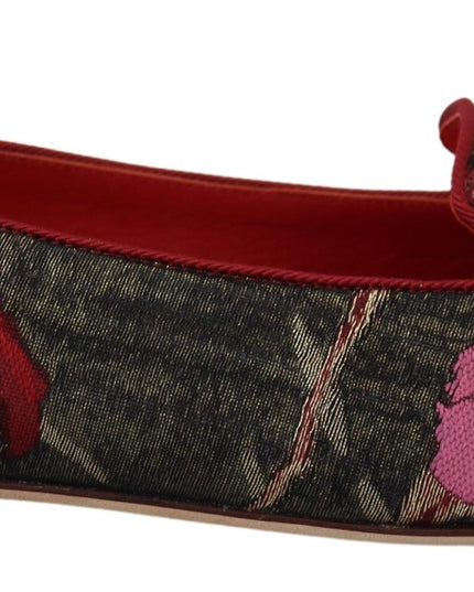 Dolce & Gabbana Multicolor Jacquard Sacred Heart Patch Slip On Shoes