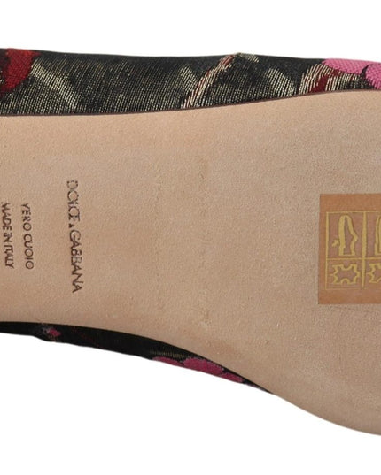 Dolce & Gabbana Multicolor Jacquard Sacred Heart Patch Slip On Shoes