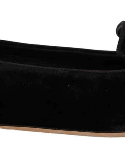Dolce & Gabbana Black DG Sacred Heart Patch Slip On Flat Shoes