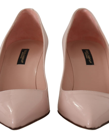 Dolce & Gabbana Pink Patent Leather Kitten Heels Pumps Shoes