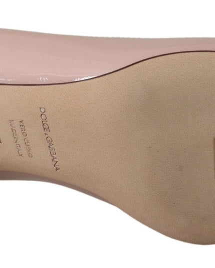 Dolce & Gabbana Pink Patent Leather Kitten Heels Pumps Shoes