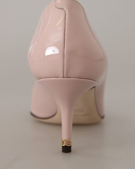 Dolce & Gabbana Pink Patent Leather Kitten Heels Pumps Shoes
