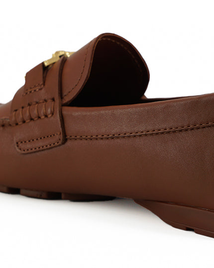 Versace Elegant Medusa-Embossed Leather Loafers