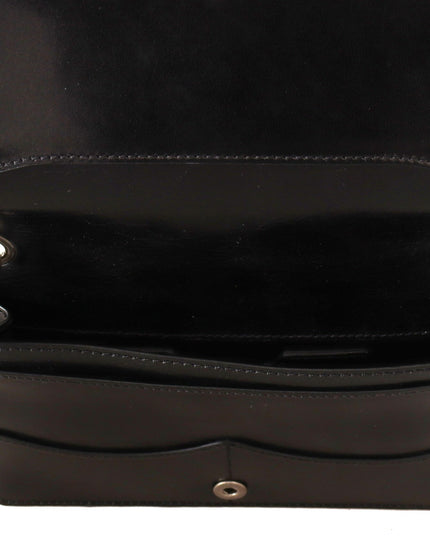 Dolce & Gabbana Black Leather Wristlet Mini Bag Card Bill Wallet