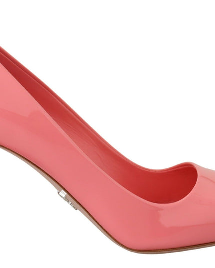 Prada Pink Patent Leather Block Heels Pumps Classic