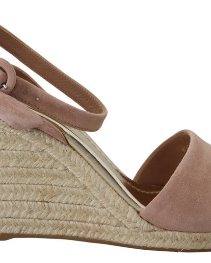 Prada Pink Suede Leather Ankle Strap Sandals