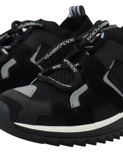 Dolce & Gabbana Black Mesh Sorrento Trekking Sneakers Shoes