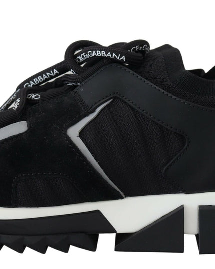 Dolce & Gabbana Black Mesh Sorrento Trekking Sneakers Shoes