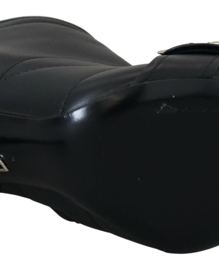 Dolce & Gabbana Black Devotion Quilted Buckled Ankle Boots Shoes