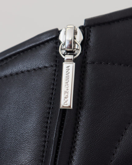 Dolce & Gabbana Black Devotion Quilted Buckled Ankle Boots Shoes