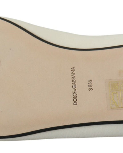 Dolce & Gabbana White Velvet Slip Ons Loafers Flats Shoes