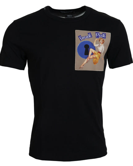 Dolce & Gabbana Black Sneak Peek Cotton Short Sleeve T-shirt
