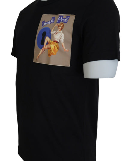 Dolce & Gabbana Black Sneak Peek Cotton Short Sleeve T-shirt