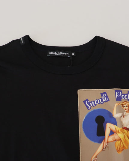Dolce & Gabbana Black Sneak Peek Cotton Short Sleeve T-shirt