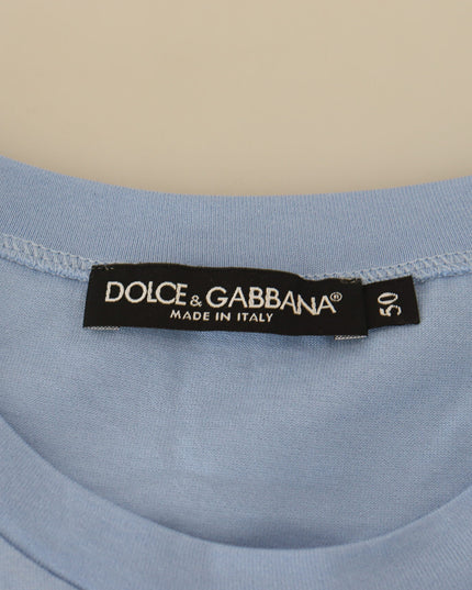 Dolce & Gabbana Light Blue Happy New Year 2017 Cotton T-shirt