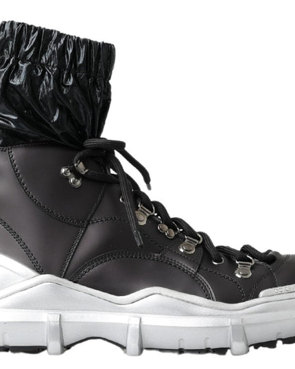 Dolce & Gabbana Black Nylon Galileo High Top Sneakers Shoes