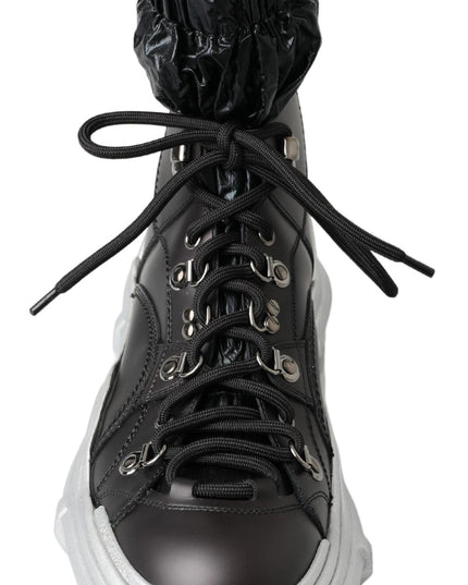 Dolce & Gabbana Black Nylon Galileo High Top Sneakers Shoes
