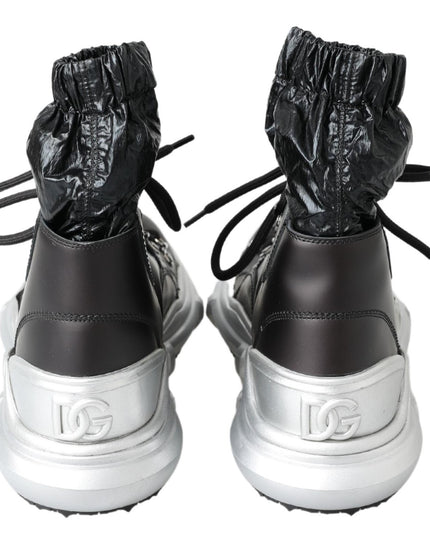 Dolce & Gabbana Black Nylon Galileo High Top Sneakers Shoes